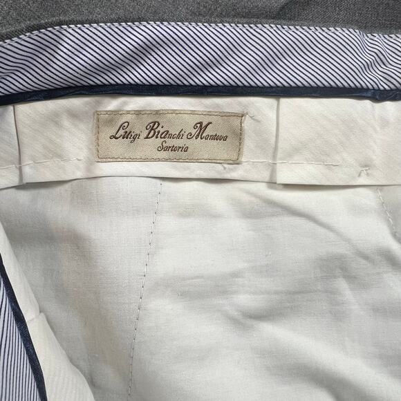 Luigi Bianchi Pants Men's W40 Navy Gray Wool Vitale Barberis Canonico Mohair - Picture 5 of 7